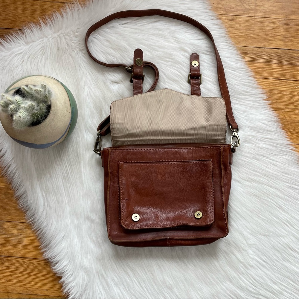 Fat Face Brown Leather Satchel Crossbody Bag - Picture 6 of 13